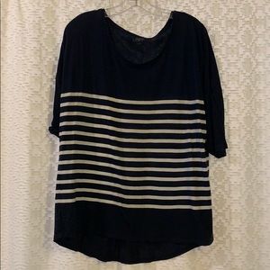 Loft navy with white strip shirt XL
